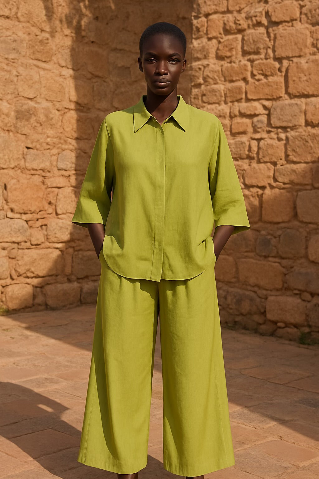Lime Green Sahara Two Piece Set