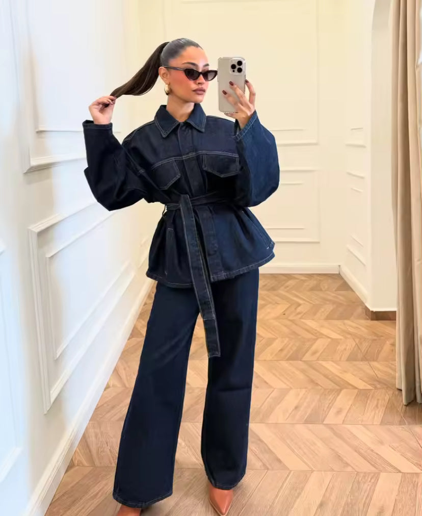 Two piece chic casual jeans set