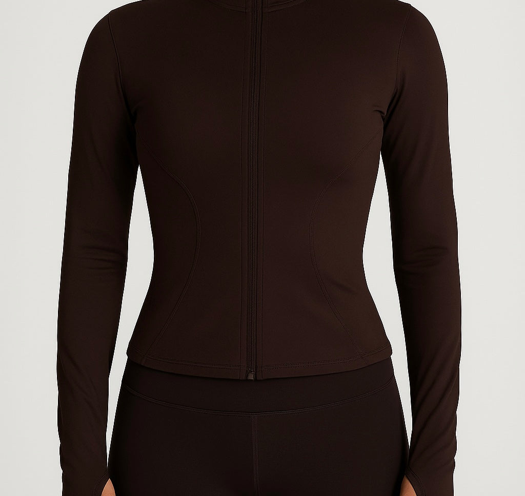 Pilates Zip Up With Thumb Hole, (Different Shades).