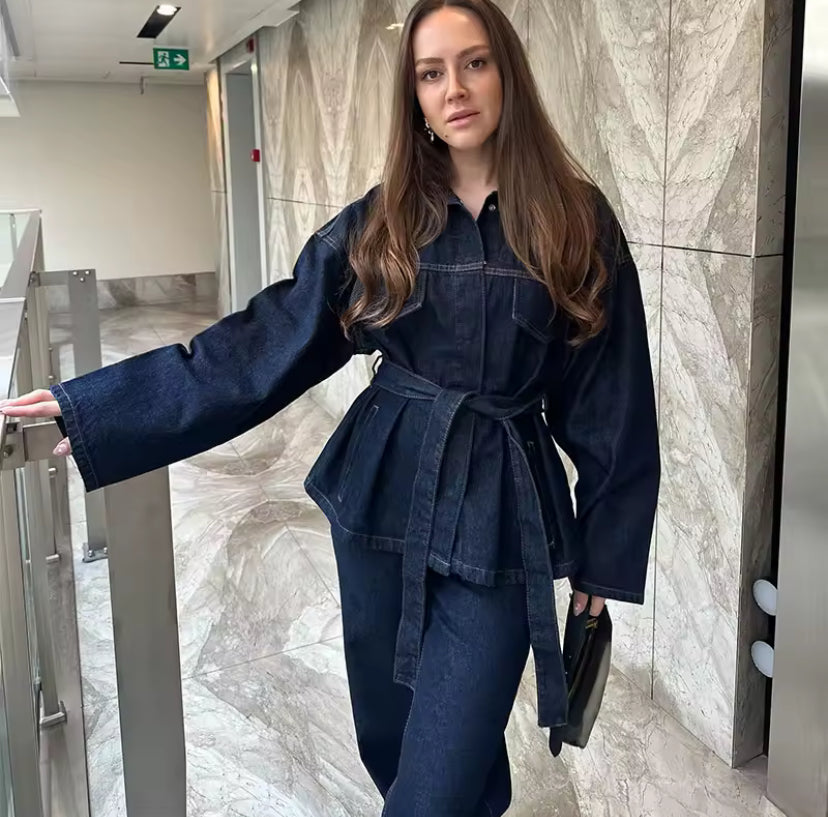Two piece chic casual jeans set