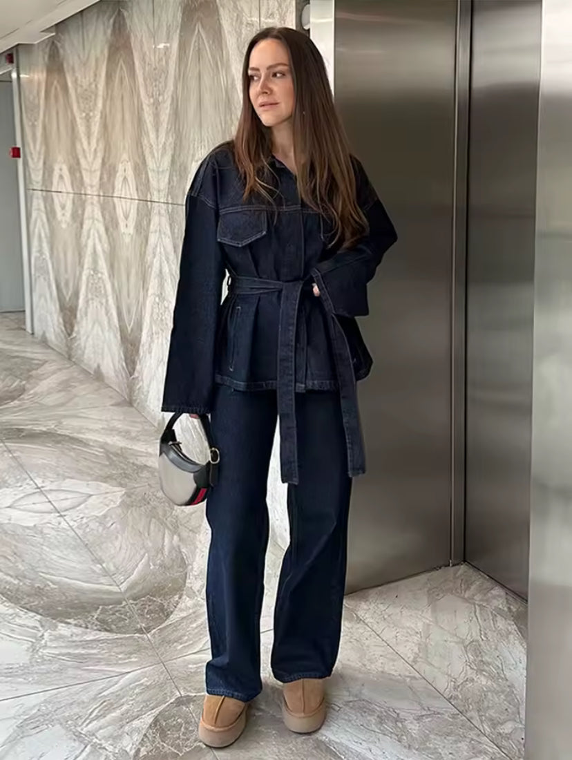 Two piece chic casual jeans set