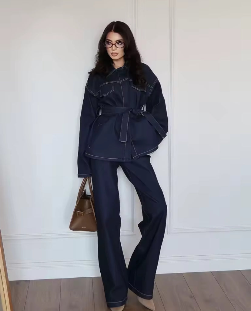 Two piece chic casual jeans set