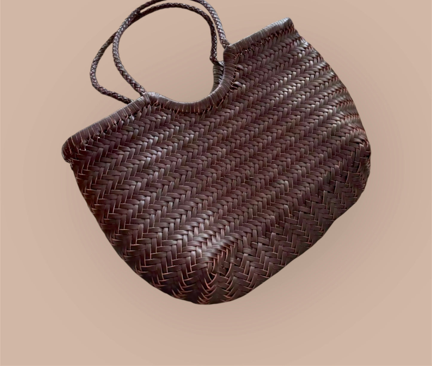 Woven Tote Brown – Handcrafted Leather Bag