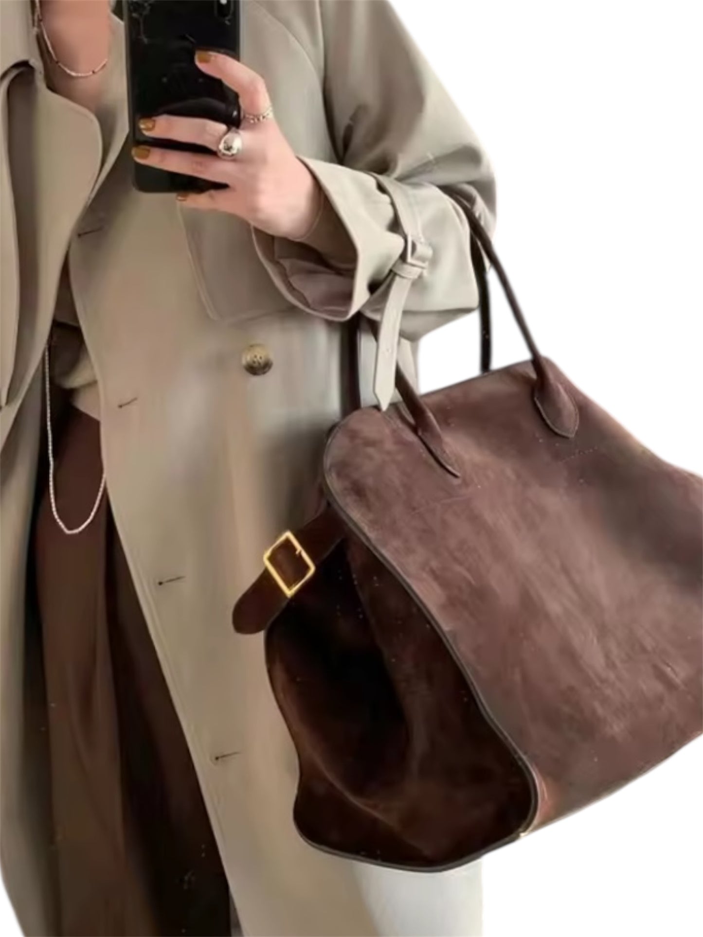Brianna Suede Brown Handbag