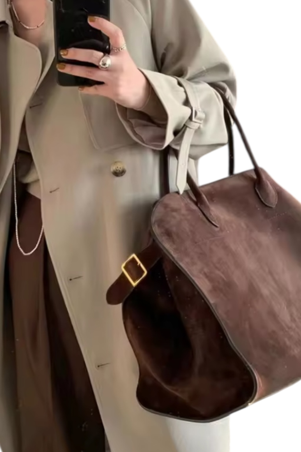 Brianna Suede Brown Handbag