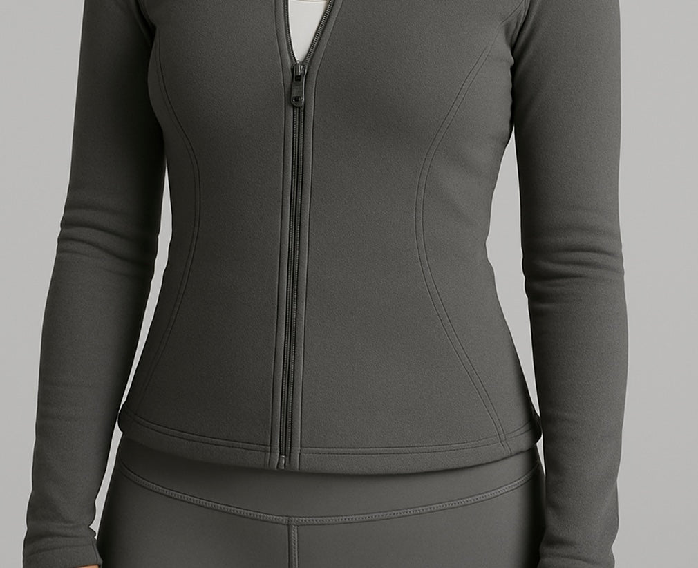 Pilates Zip Up With Thumb Hole, (Different Shades).